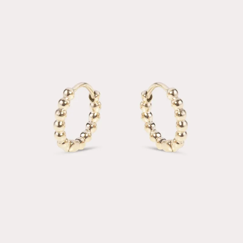 Beads Huggie Earrings - Gold sold by Birdy Grey