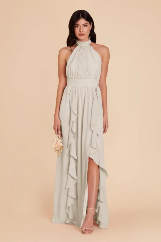 Joyce Chiffon Dress - Dove Gray sold by Birdy Grey
