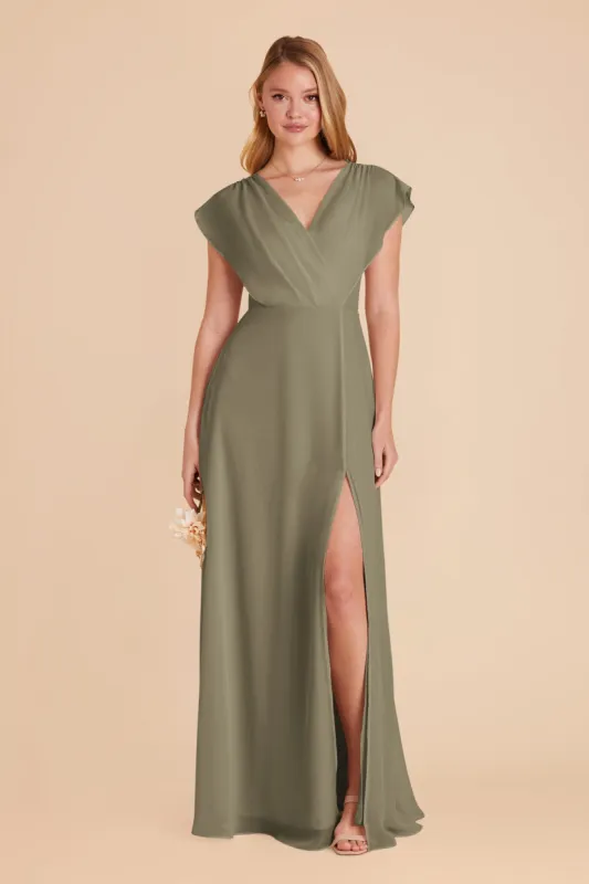 Violet Chiffon Dress - Thyme sold by Birdy Grey