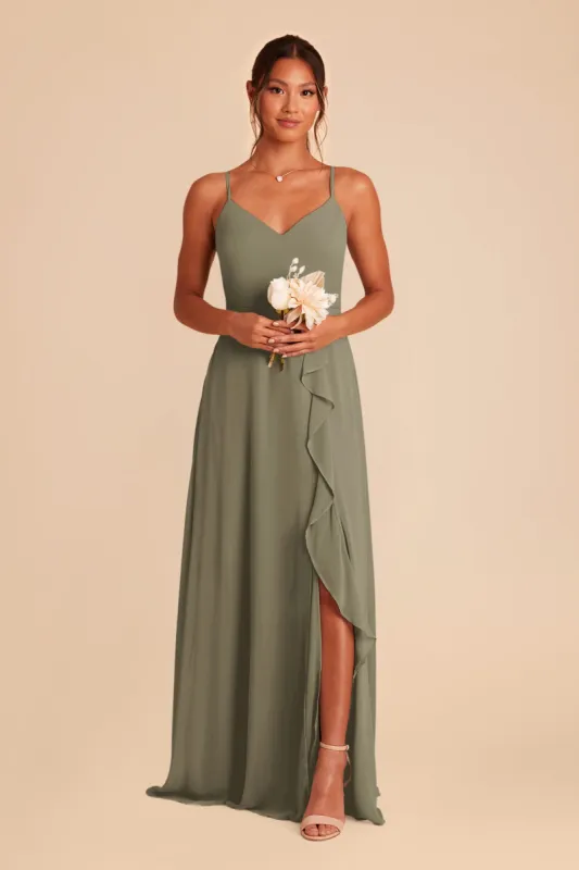 Theresa Chiffon Dress - Thyme sold by Birdy Grey