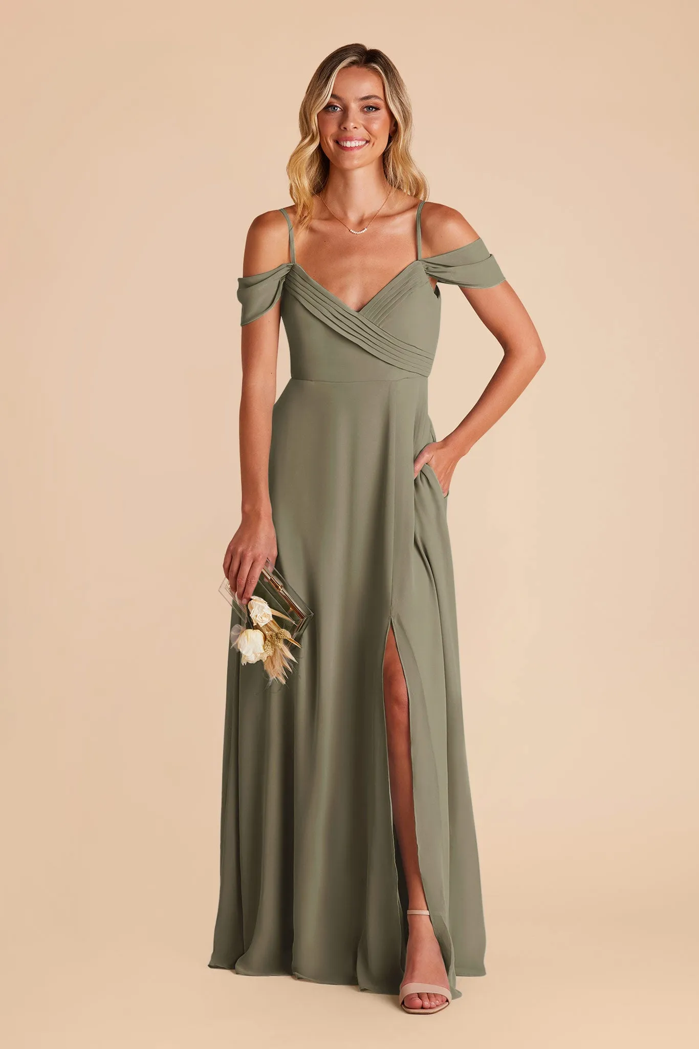 Spence Convertible Dress With Slit - Thyme sold by Birdy Grey product image thumbnail 3