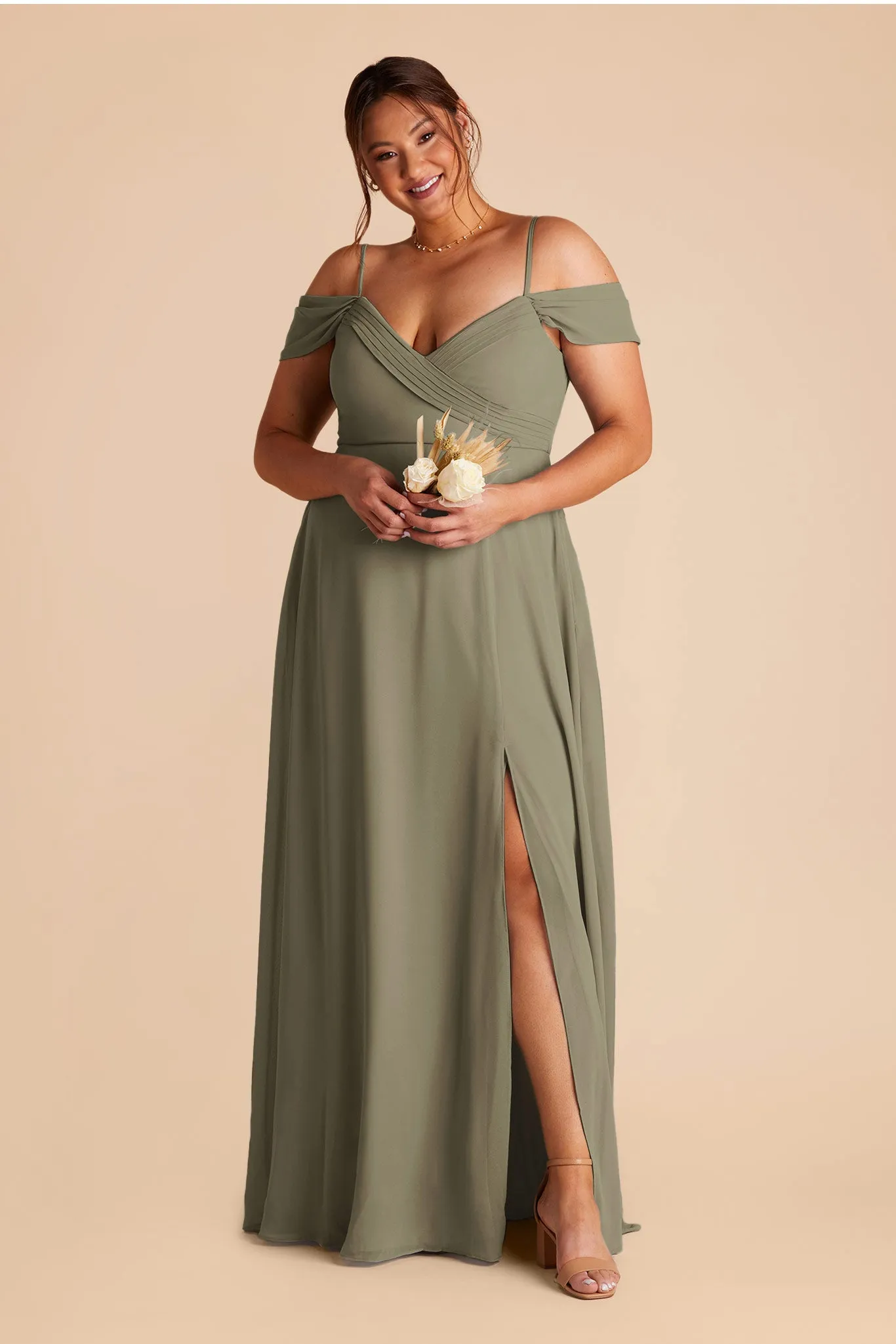 Spence Convertible Dress With Slit - Thyme sold by Birdy Grey product image thumbnail 2