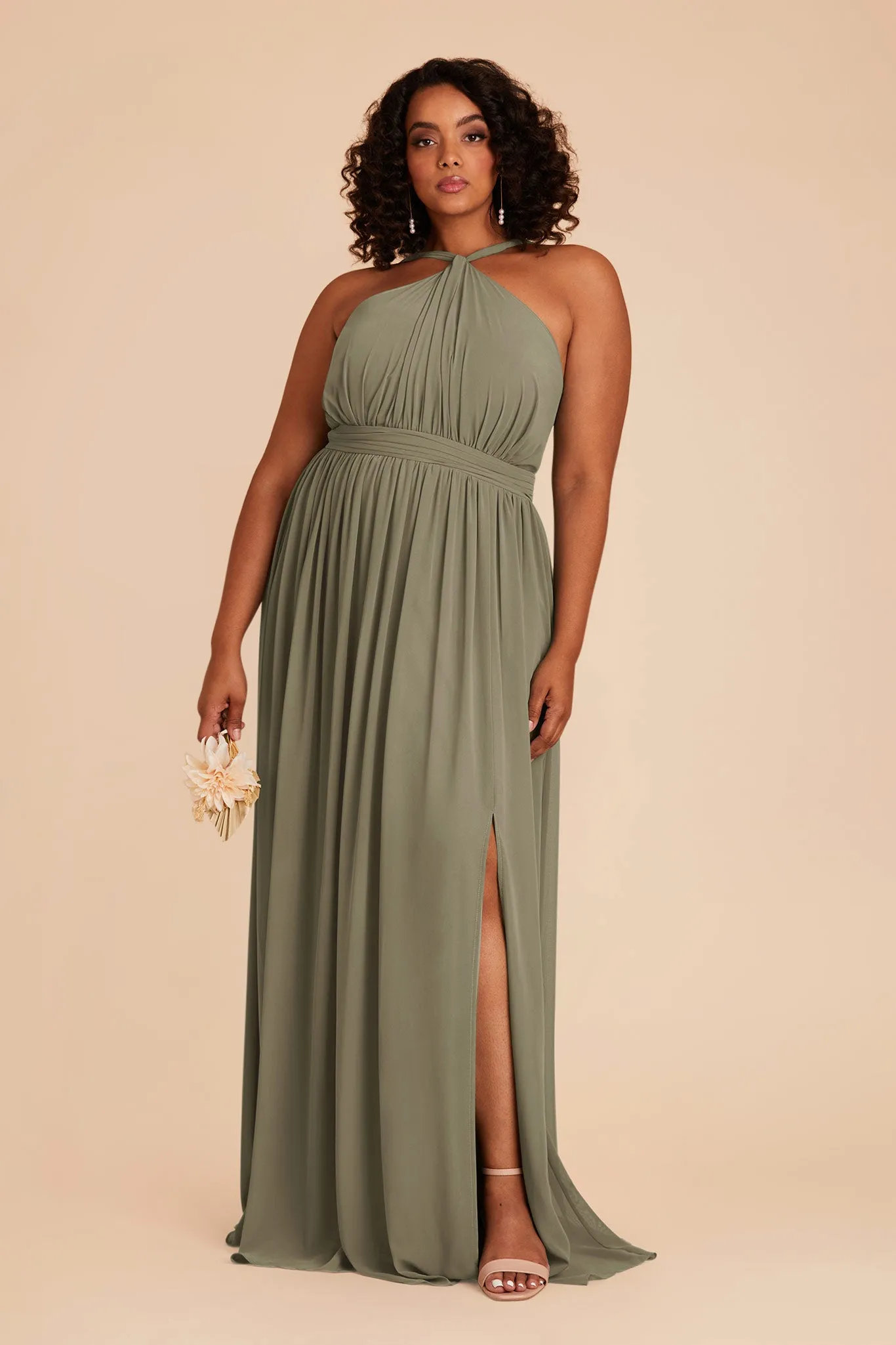 Kiko Chiffon Dress - Thyme sold by Birdy Grey product image thumbnail 2