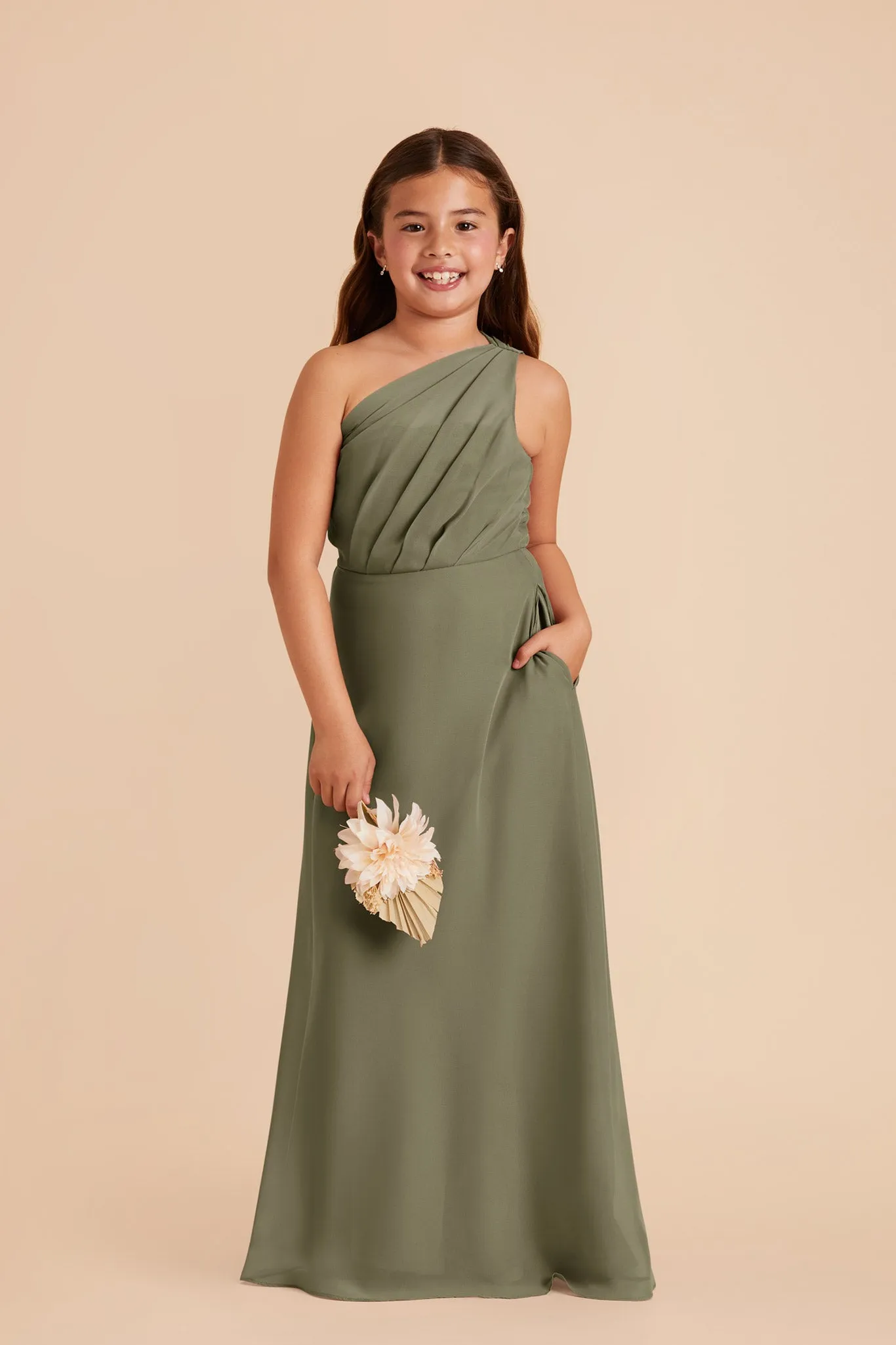 Kiara Junior Chiffon Dress - Thyme sold by Birdy Grey product image thumbnail 4