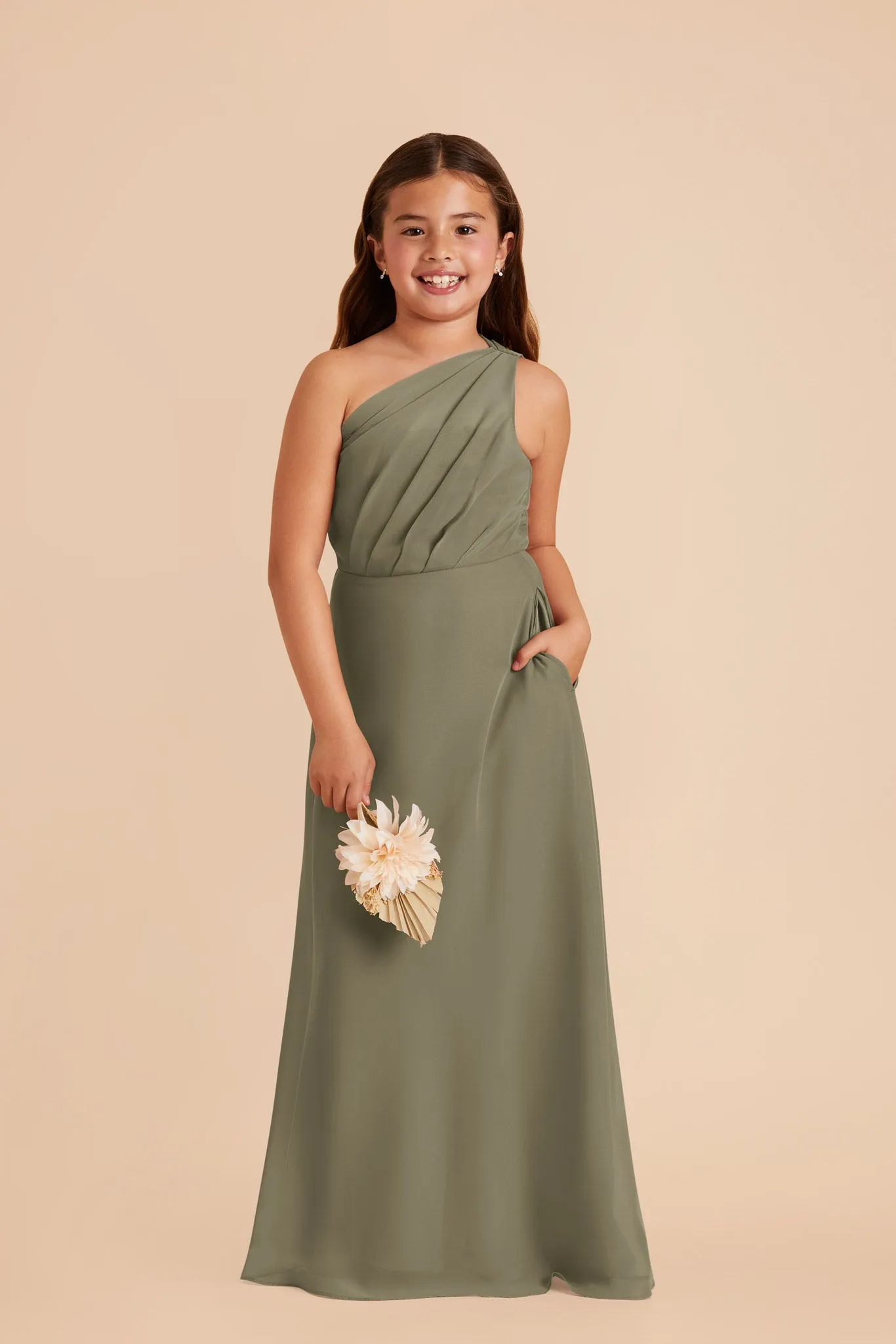 Kiara Junior Chiffon Dress - Thyme sold by Birdy Grey product image thumbnail 2