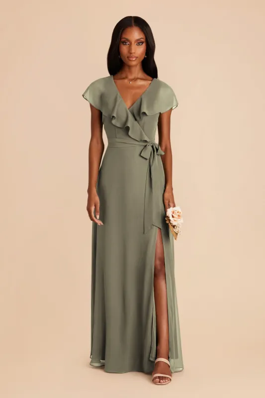 Jackson Chiffon Dress - Thyme sold by Birdy Grey