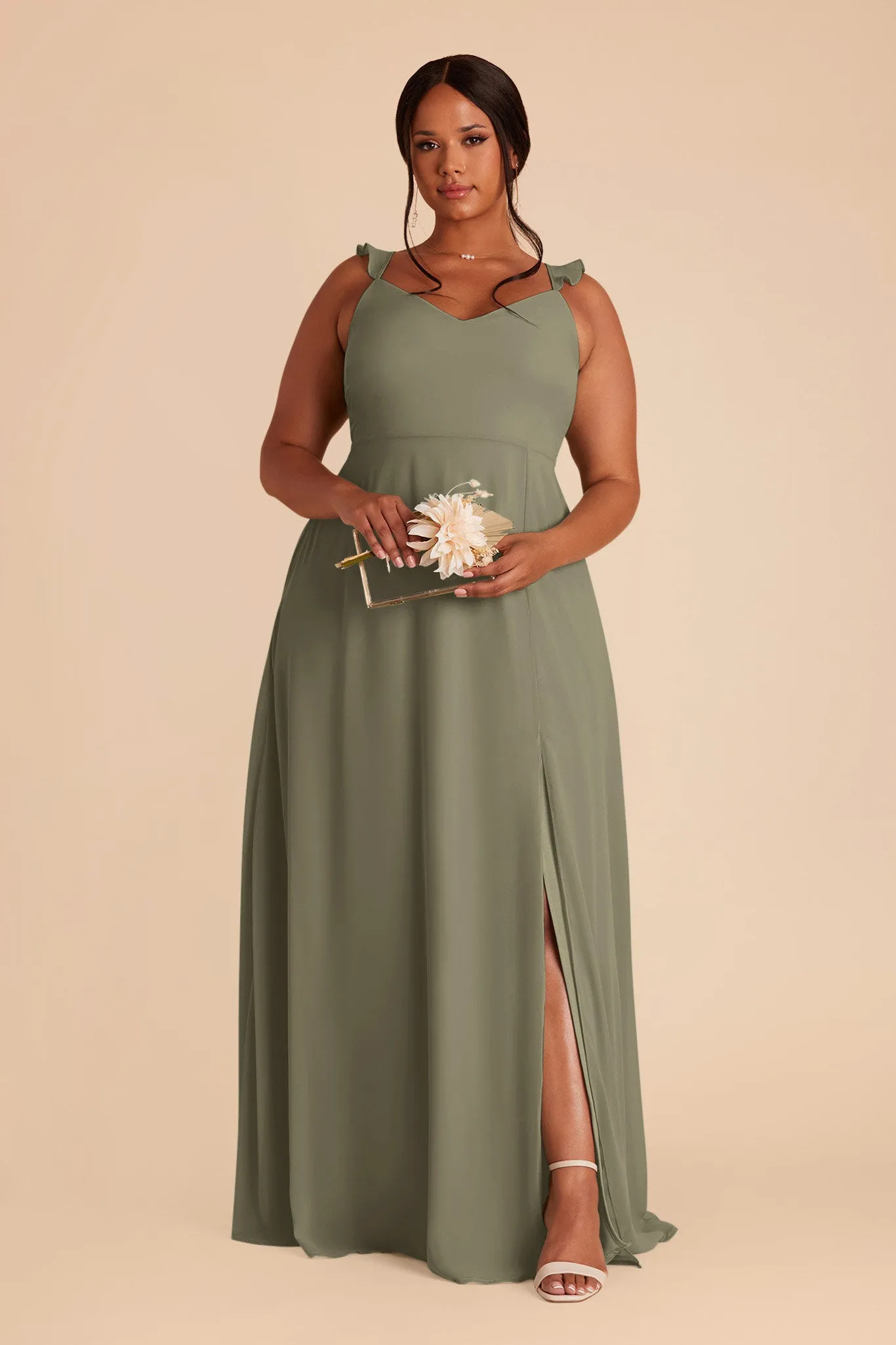 Doris Chiffon Dress - Thyme sold by Birdy Grey product image thumbnail 4