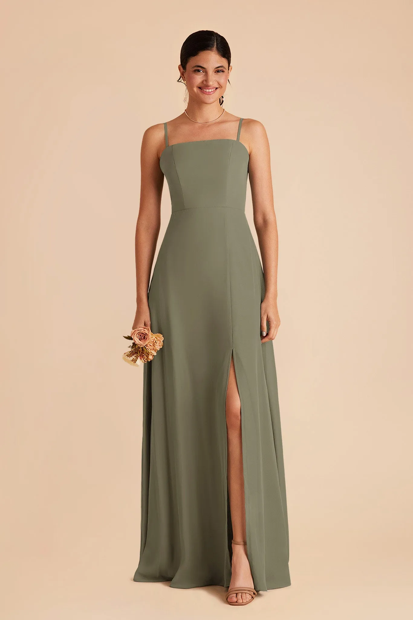 Chris Convertible Chiffon Dress - Thyme sold by Birdy Grey