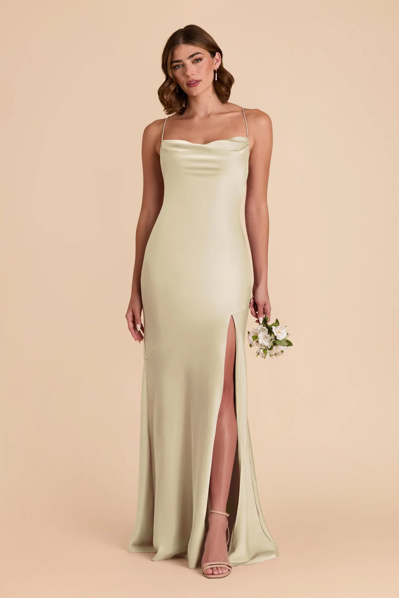 Olivia Matte Satin Dress - Prosecco sold by Birdy Grey