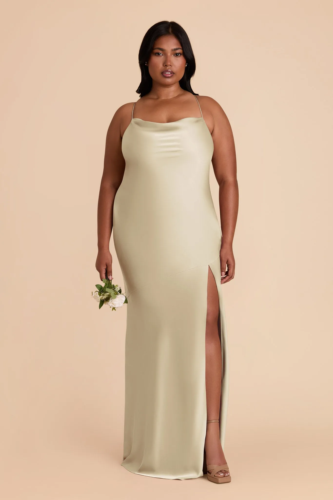 Olivia Matte Satin Dress - Prosecco sold by Birdy Grey product image thumbnail 2