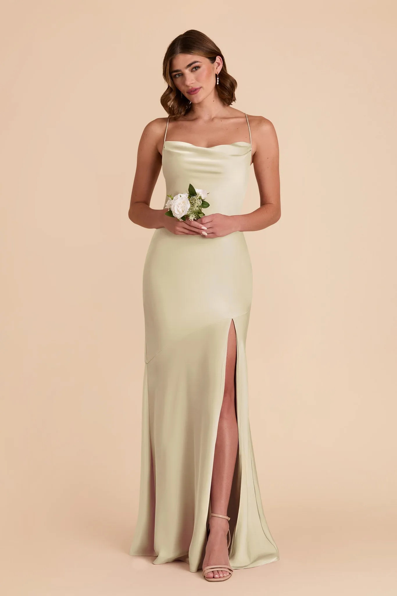Olivia Matte Satin Dress - Prosecco sold by Birdy Grey product image thumbnail 3