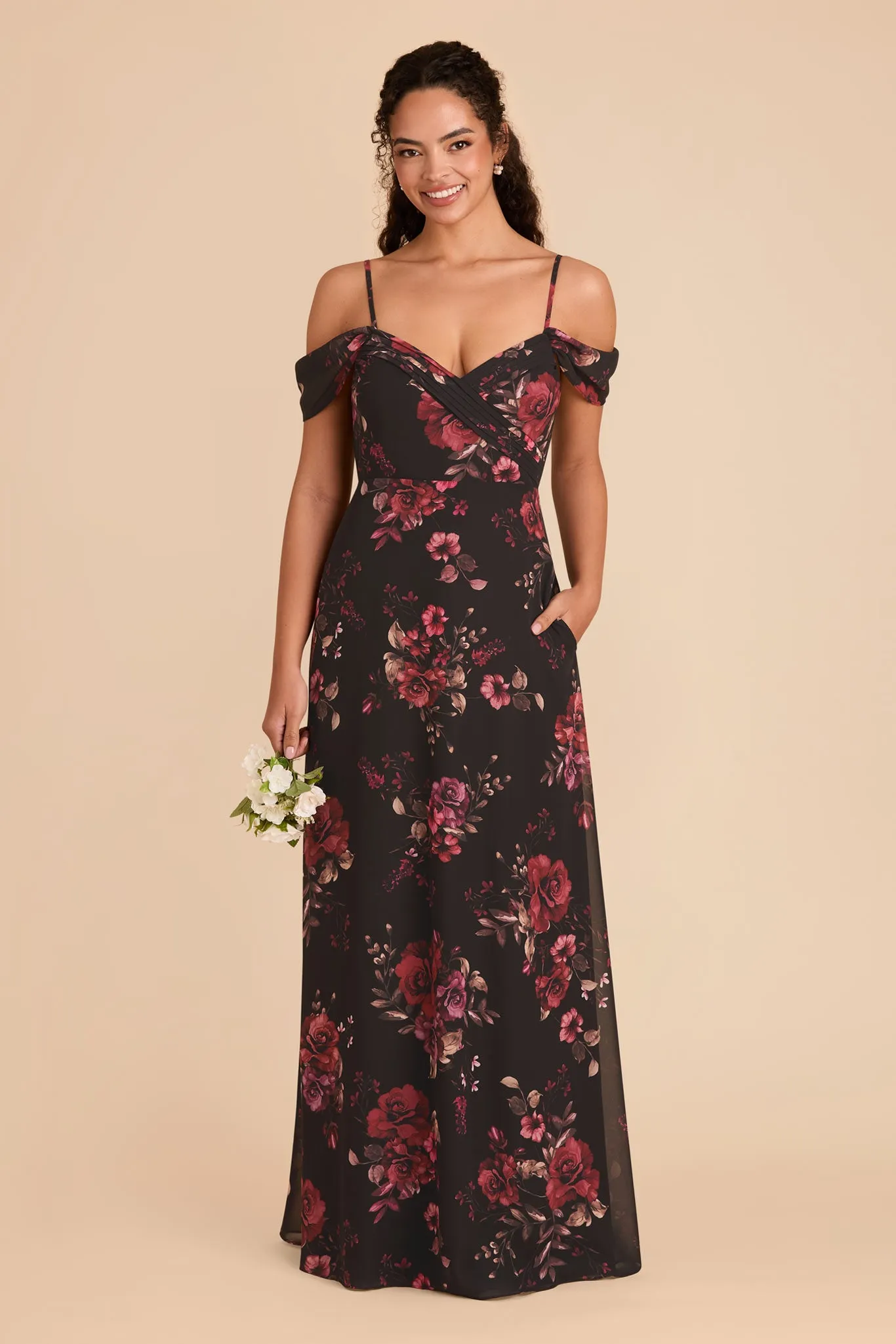 Spence Convertible Dress - Black Fleurs D'Amour sold by Birdy Grey product image thumbnail 2