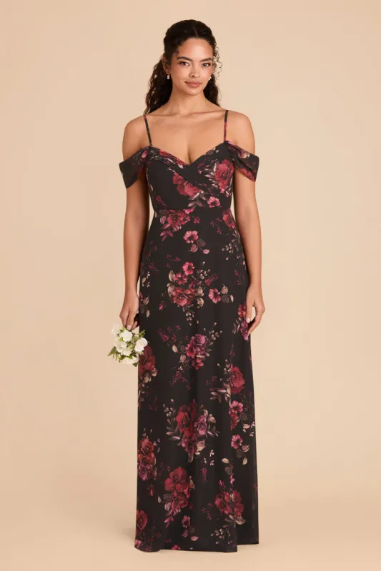 Spence Convertible Dress - Black Fleurs D'Amour sold by Birdy Grey
