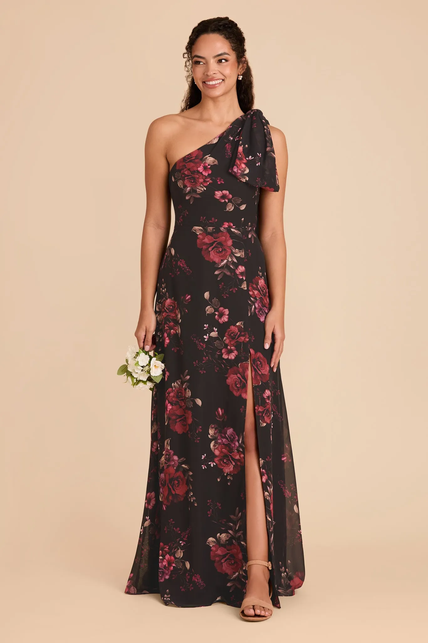 Melissa Chiffon Dress - Black Fleurs D'Amour sold by Birdy Grey product image thumbnail 4