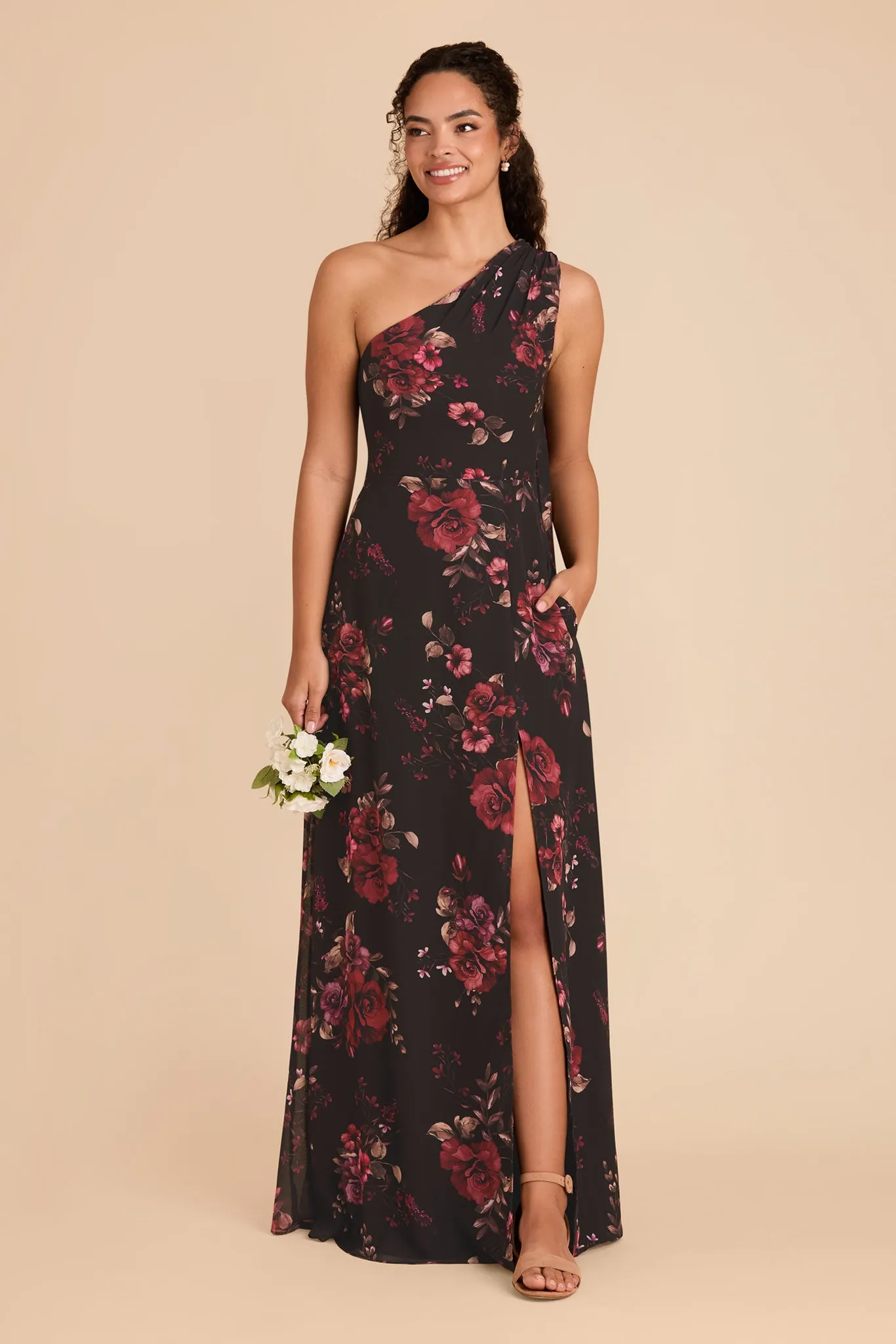 Melissa Chiffon Dress - Black Fleurs D'Amour sold by Birdy Grey product image thumbnail 2