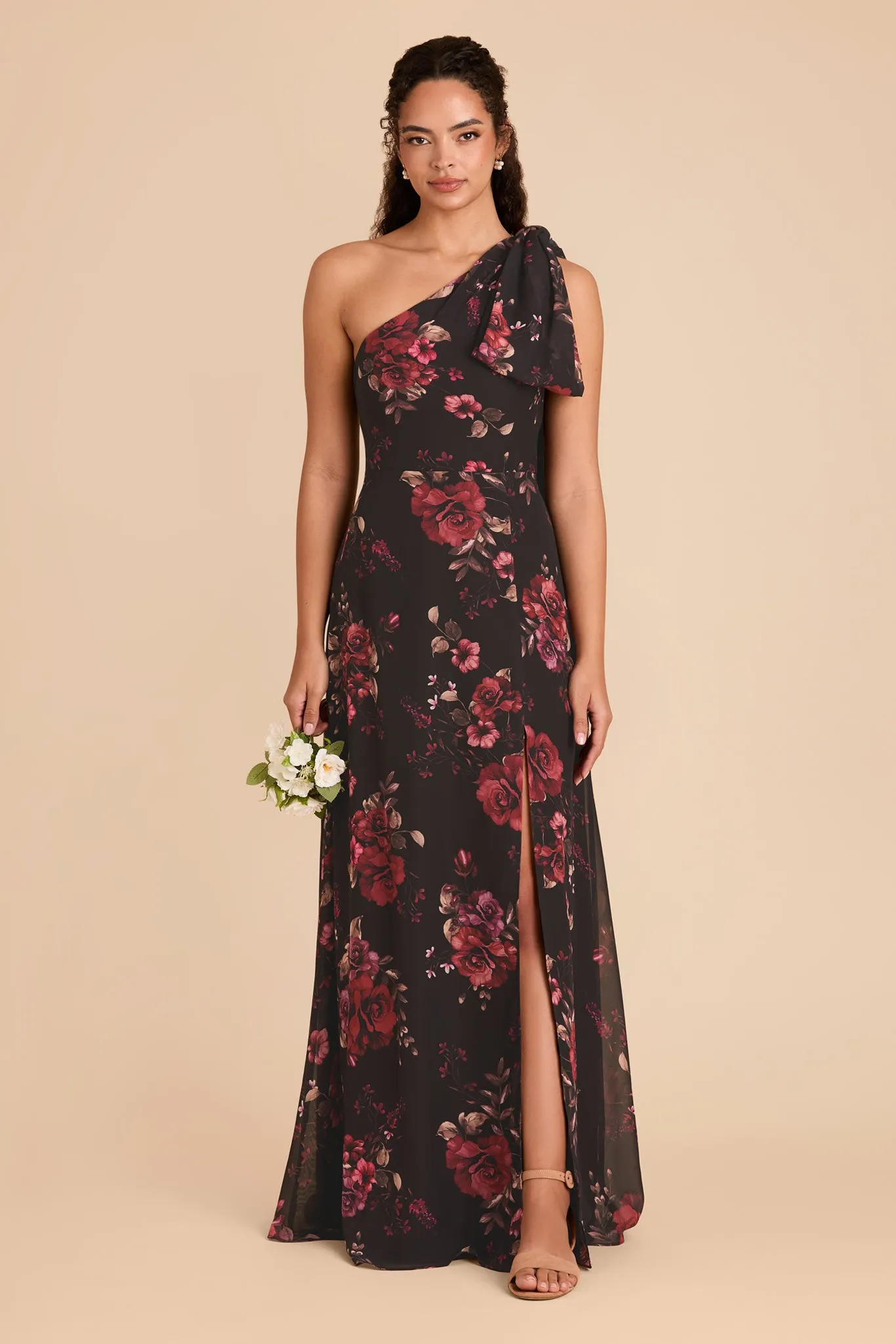 Melissa Chiffon Dress - Black Fleurs D'Amour sold by Birdy Grey product image thumbnail 3
