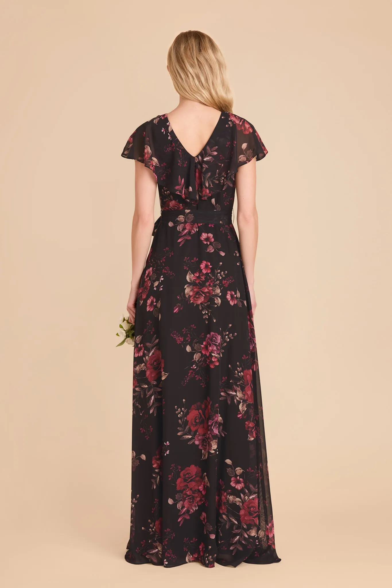 Jackson Chiffon Dress - Black Fleurs D'Amour sold by Birdy Grey product image thumbnail 5