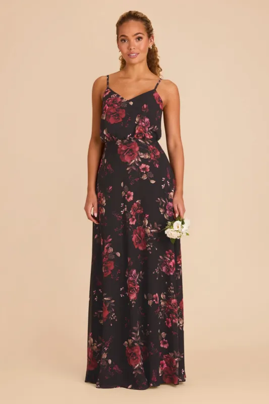 Gwennie Dress - Black Fleurs D'Amour sold by Birdy Grey