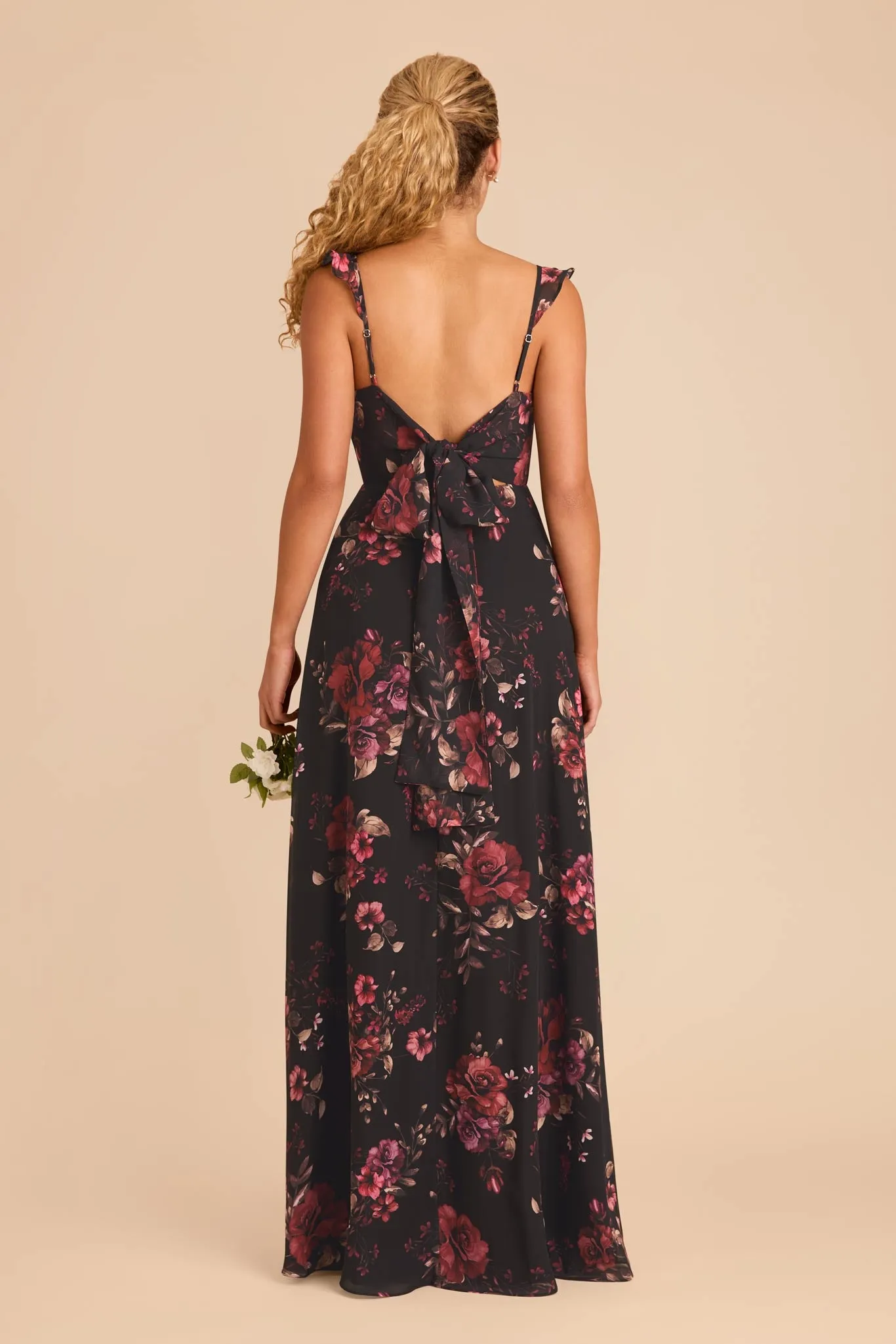 Doris Chiffon Dress - Black Fleurs D'Amour sold by Birdy Grey product image thumbnail 5