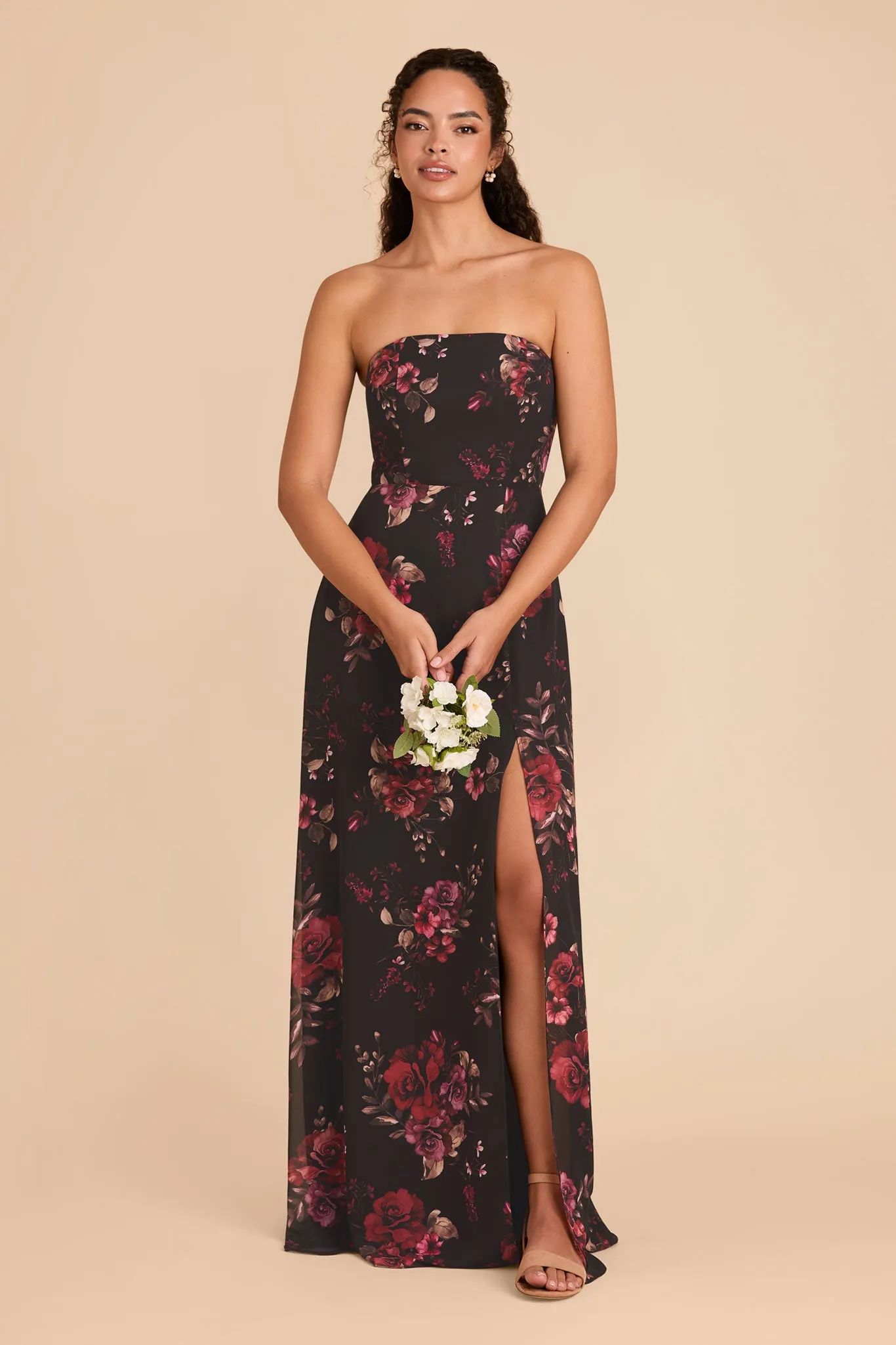 Chris Convertible Chiffon Dress - Black Fleurs D'Amour sold by Birdy Grey product image thumbnail 4