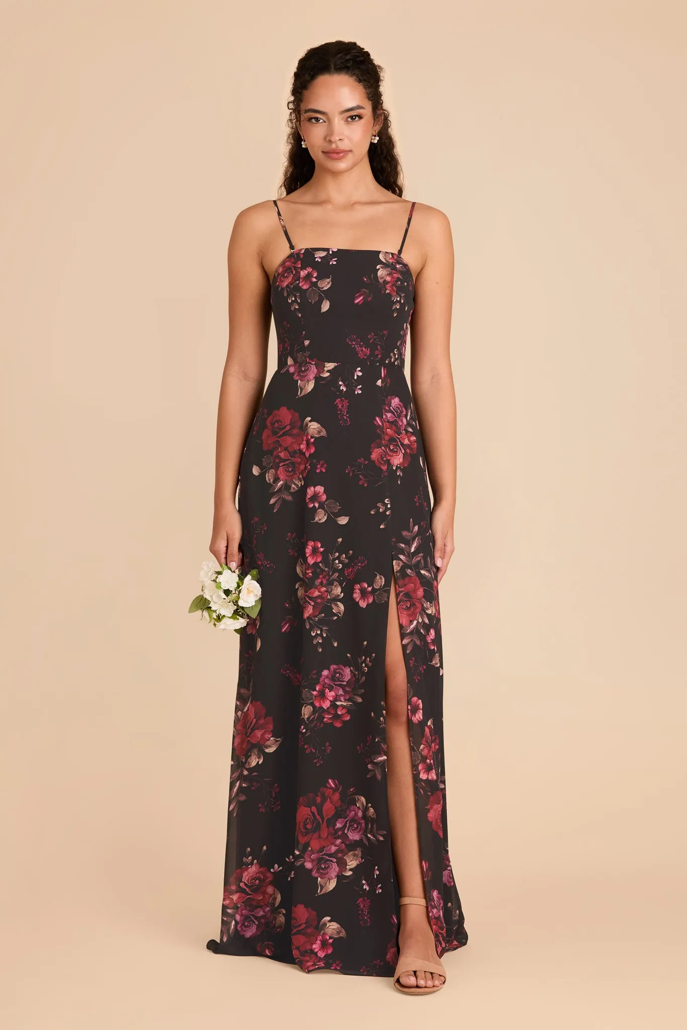 Chris Convertible Chiffon Dress - Black Fleurs D'Amour sold by Birdy Grey product image thumbnail 2