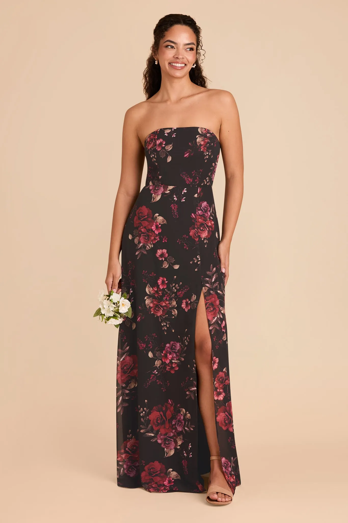 Chris Convertible Chiffon Dress - Black Fleurs D'Amour sold by Birdy Grey product image thumbnail 3