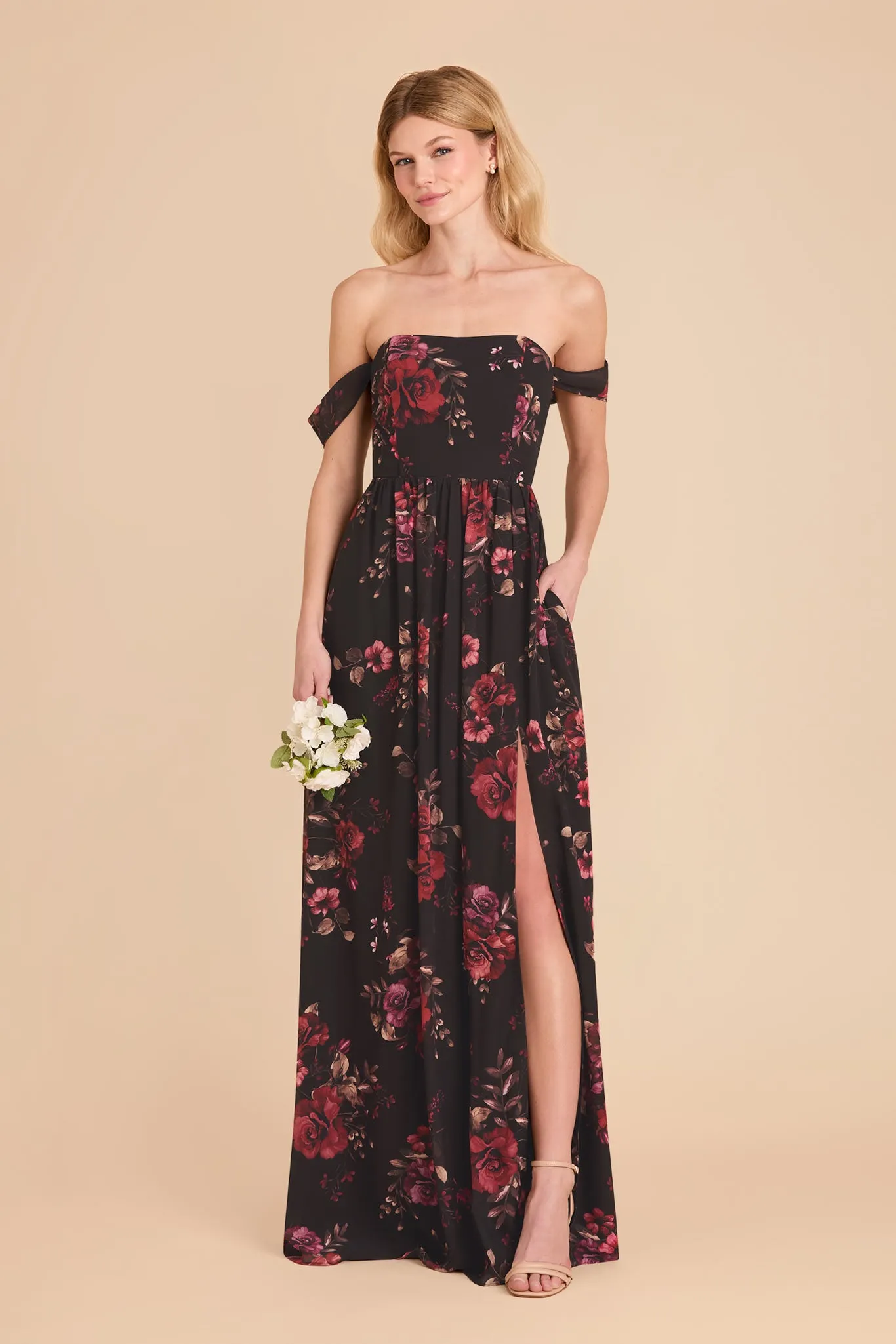 August Convertible Dress - Black Fleurs D'Amour sold by Birdy Grey product image thumbnail 4