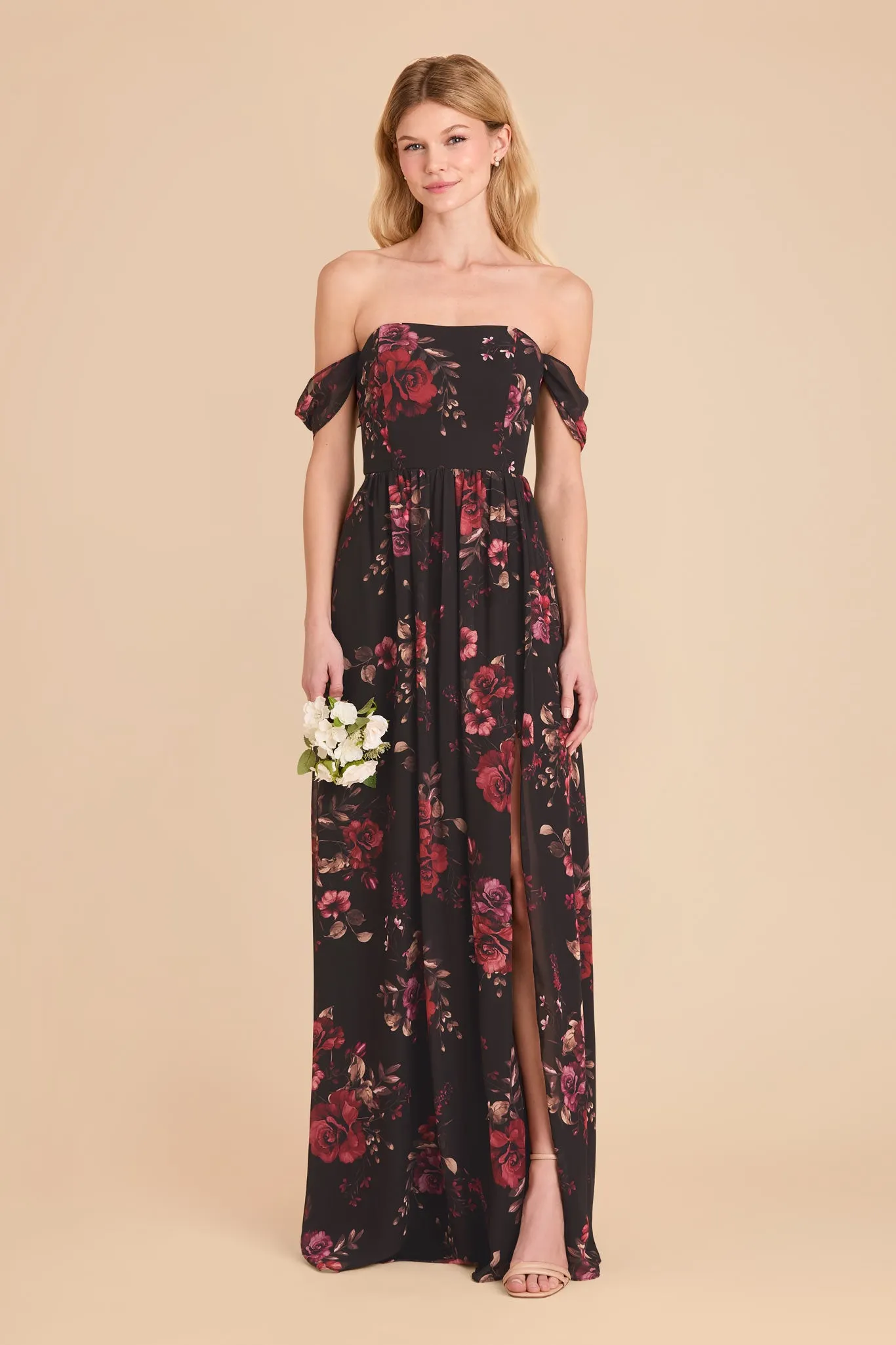 August Convertible Dress - Black Fleurs D'Amour sold by Birdy Grey