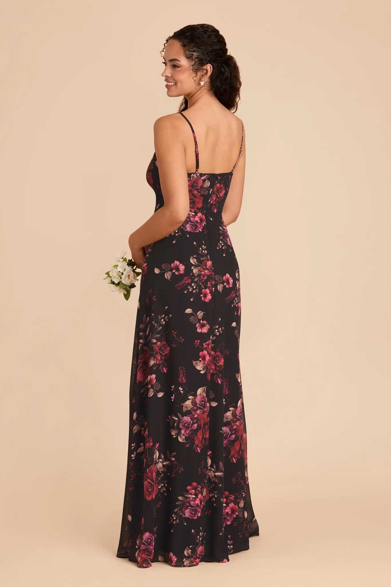 Amy Chiffon Dress - Black Fleurs D'Amour sold by Birdy Grey product image thumbnail 3