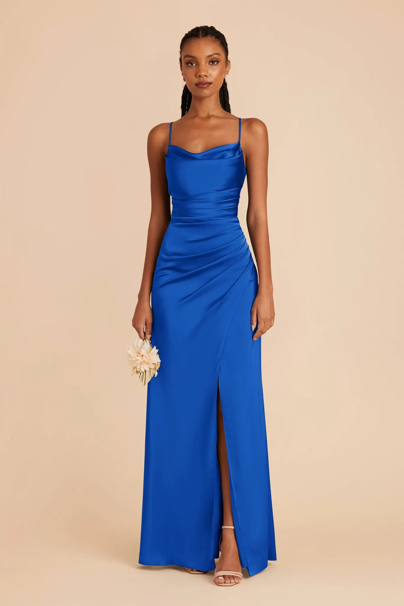 Lydia Matte Satin Dress - Cobalt Blue sold by Birdy Grey