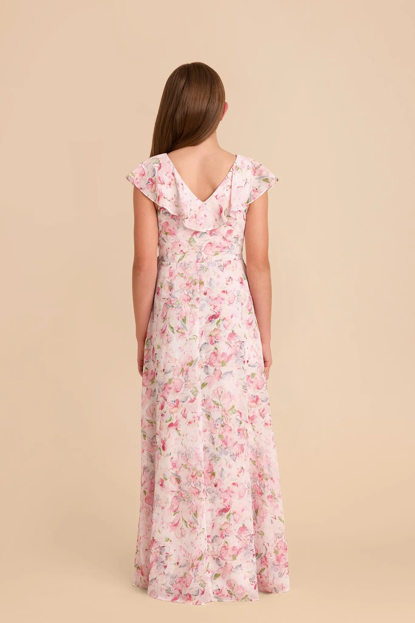 Jax Junior Chiffon Dress - Pink Falling Petals sold by Birdy Grey product image thumbnail 4