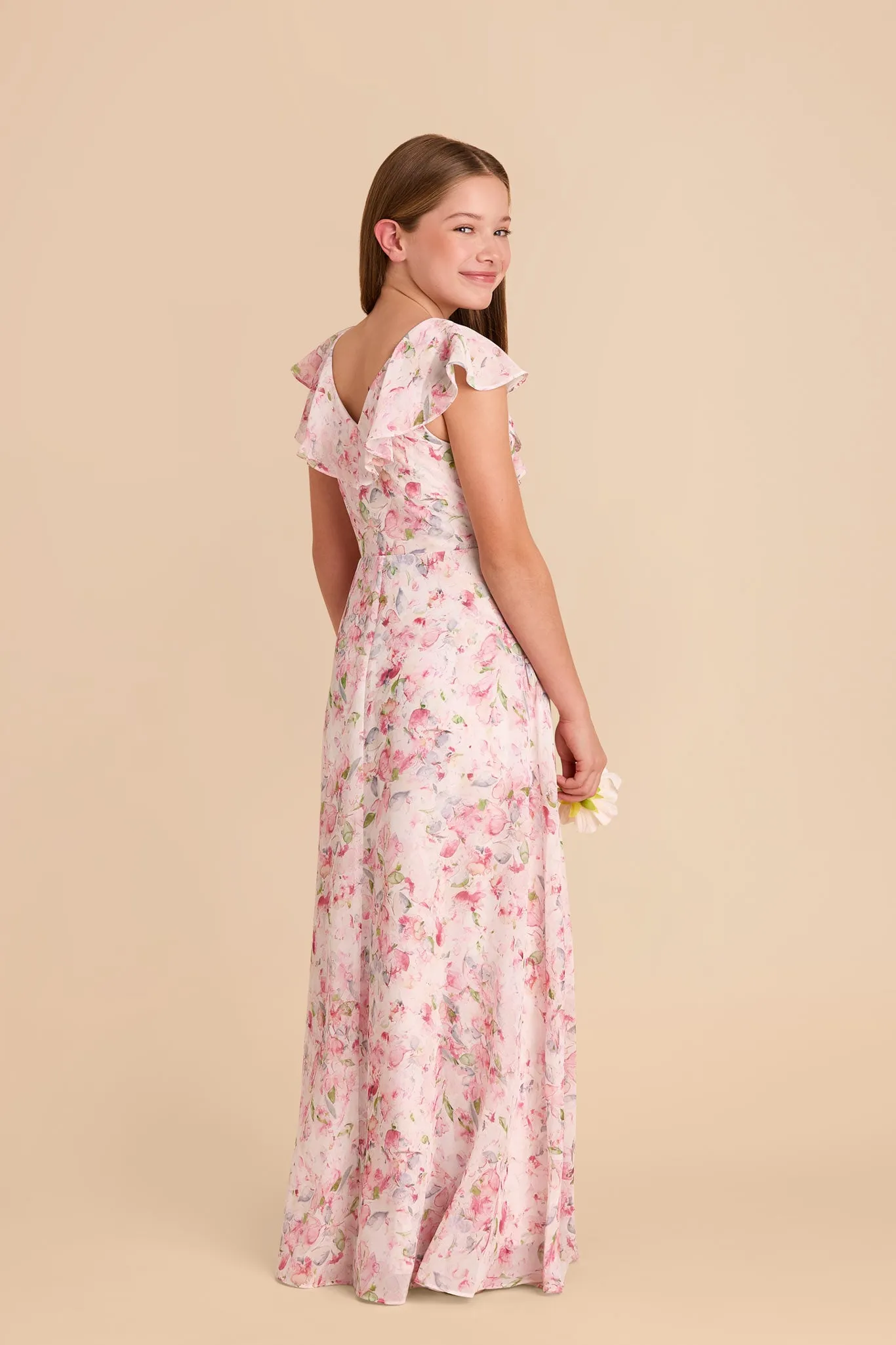 Jax Junior Chiffon Dress - Pink Falling Petals sold by Birdy Grey product image thumbnail 3