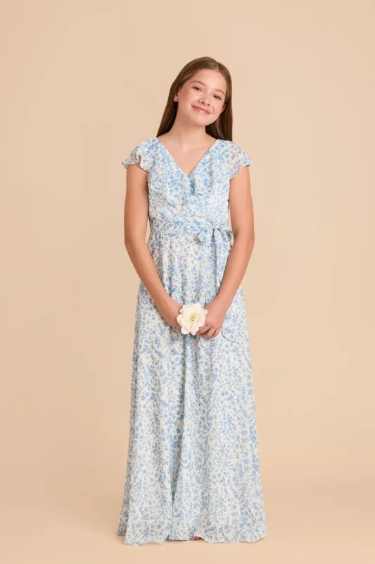 Jax Junior Chiffon Dress - Blue Dreamy Ditsy sold by Birdy Grey