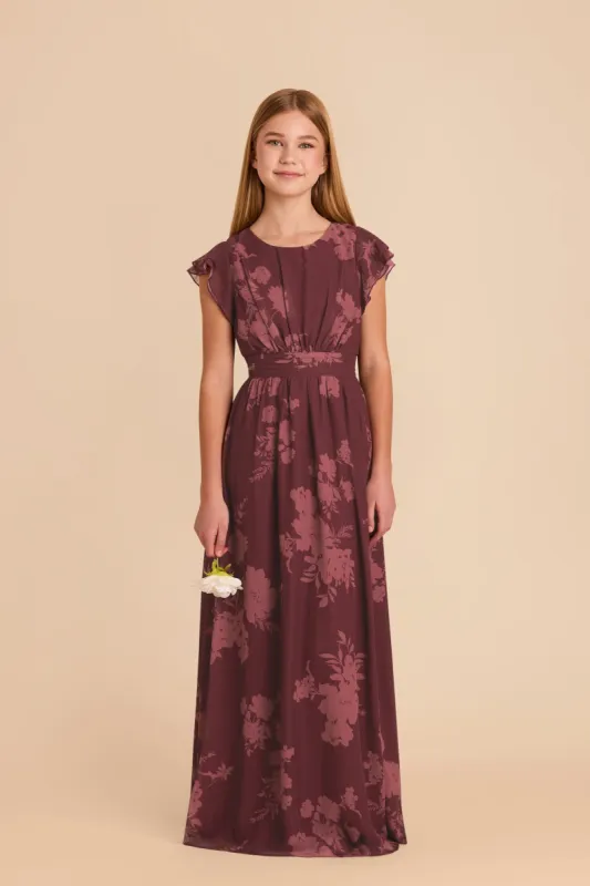 Celine Junior Dress - Sangria Whimsical Blooms sold by Birdy Grey