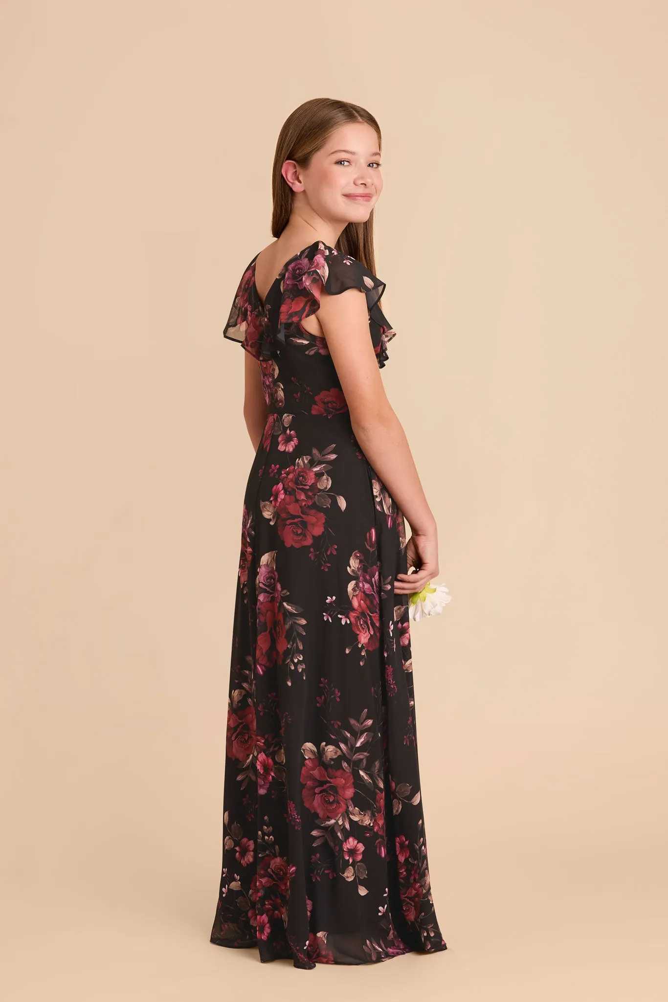 Jax Junior Chiffon Dress - Black Fleurs D'Amour sold by Birdy Grey product image thumbnail 3