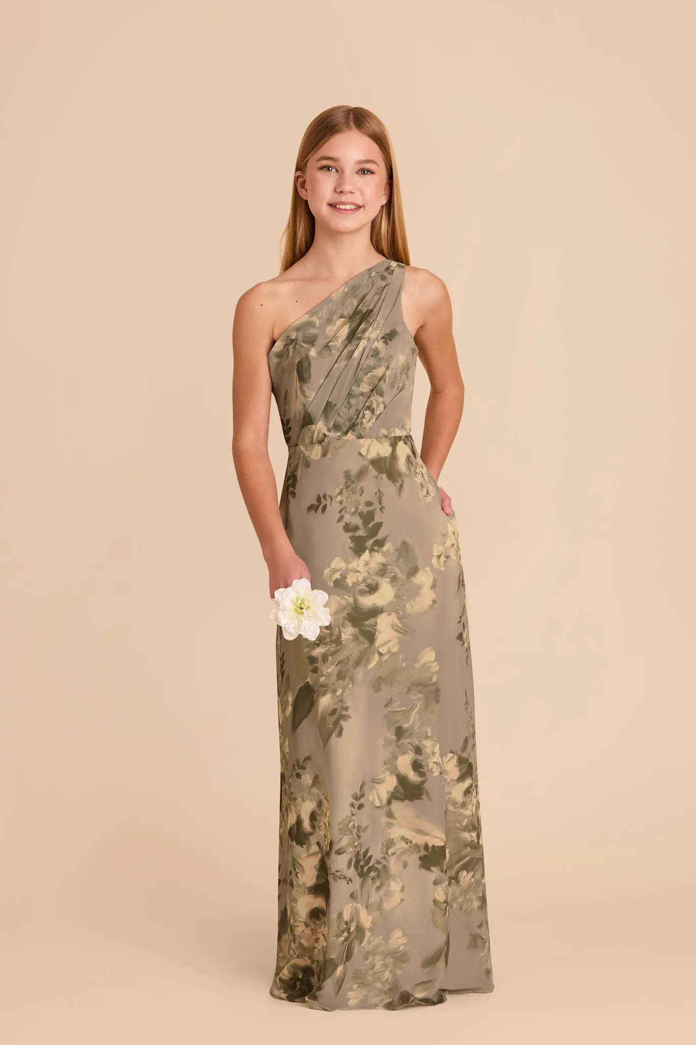 Kiara Junior Chiffon Dress - Doe Painted Botanics sold by Birdy Grey