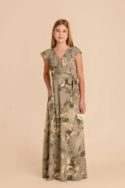 Jax Junior Chiffon Dress - Doe Painted Botanics sold by Birdy Grey