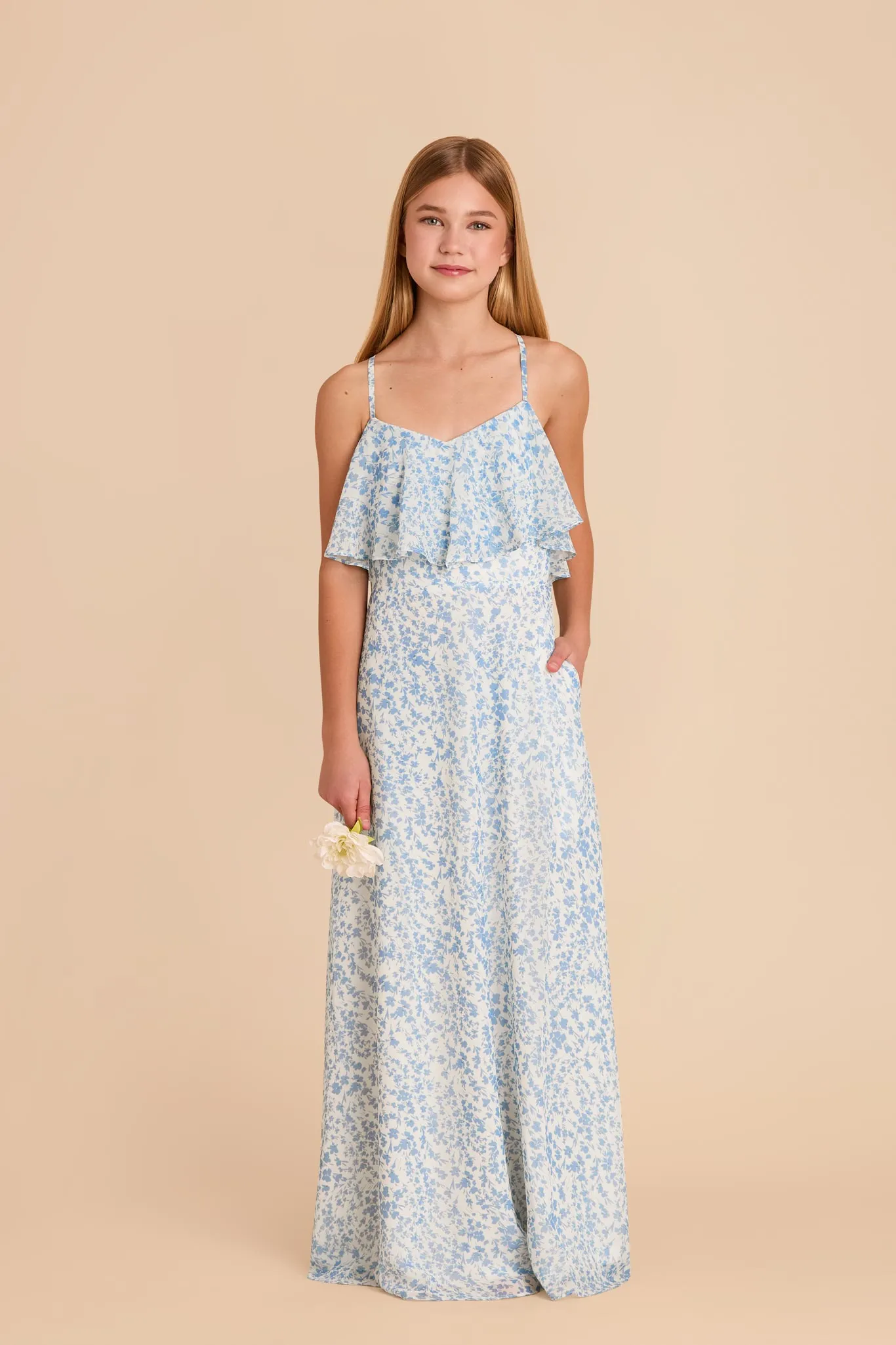 Janie Convertible Junior Dress - Blue Dreamy Ditsy sold by Birdy Grey