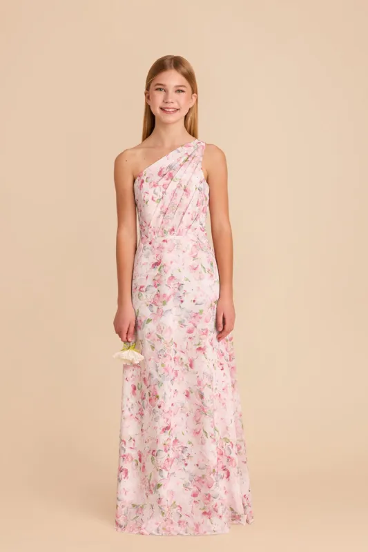 Kiara Junior Chiffon Dress - Pink Falling Petals sold by Birdy Grey