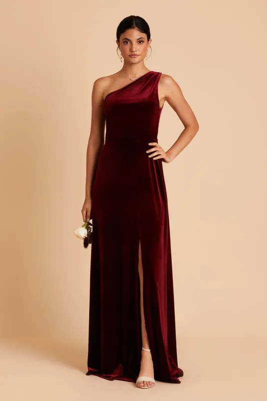 Kira Velvet Dress - Cabernet sold by Birdy Grey