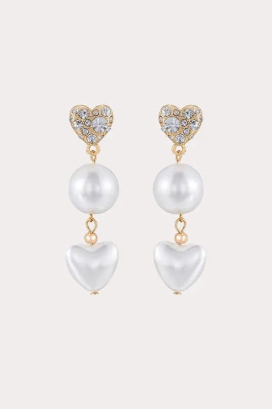 Paris Crystal and Pearl Drop Earrings by Ettika - Pearl sold by Birdy Grey