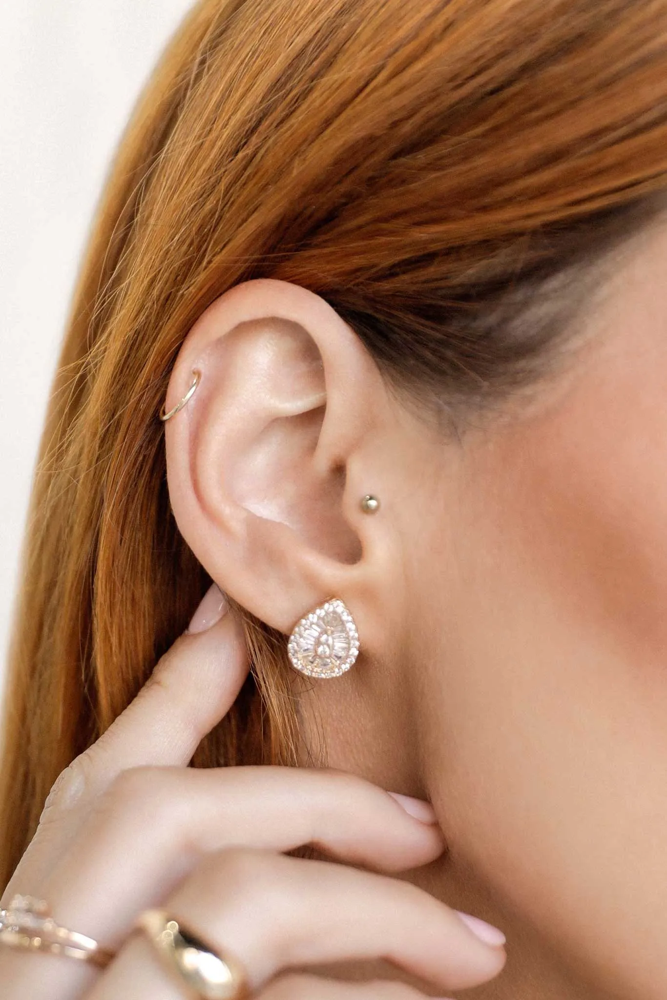 Ibiza Crystal Stud Earrings by Ettika - Clear Crystal sold by Birdy Grey product image thumbnail 2