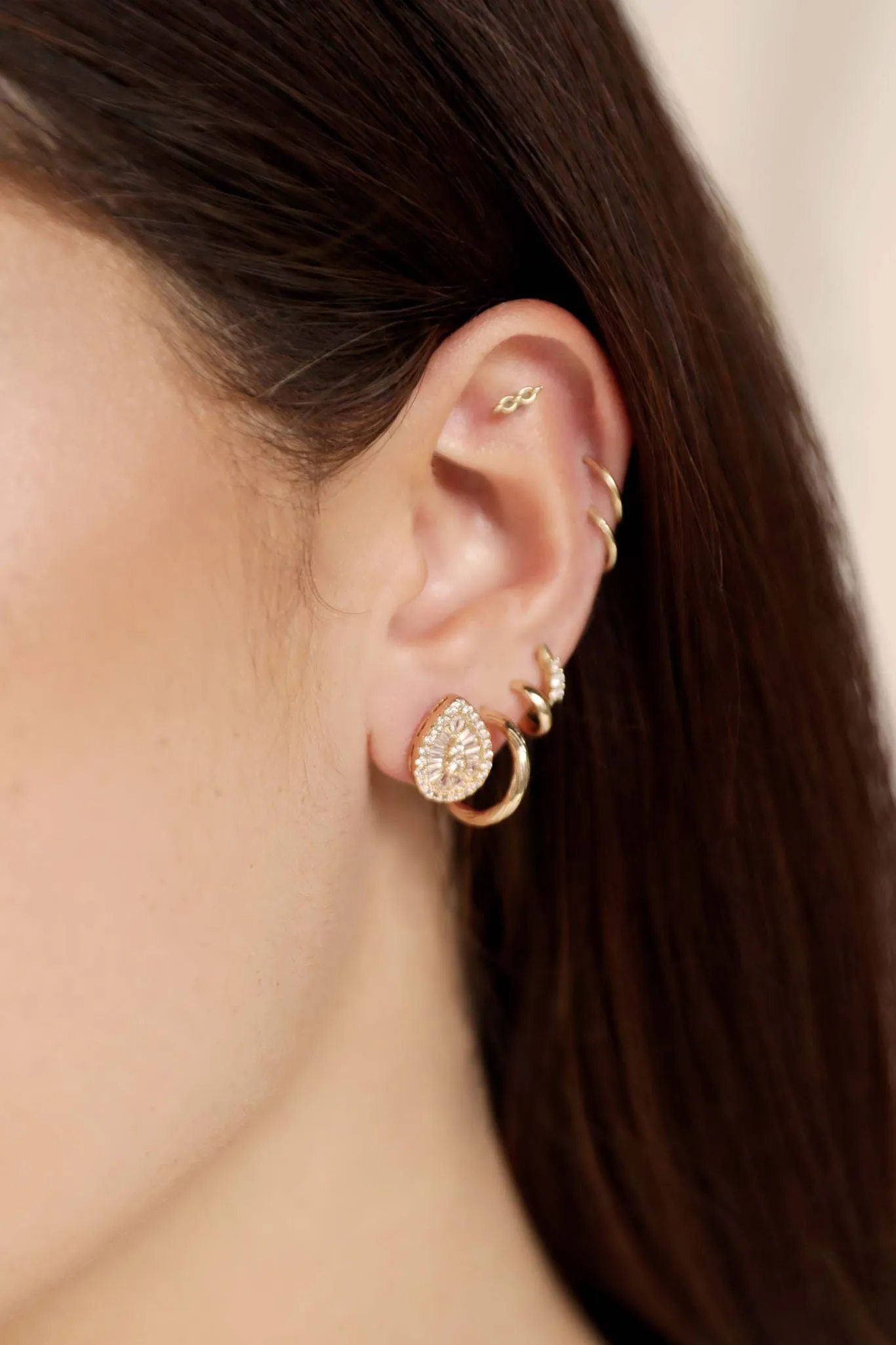 Ibiza Crystal Stud Earrings by Ettika - Clear Crystal sold by Birdy Grey product image thumbnail 4