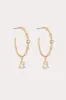 Barcelona Delicate Crystal Charm Hoop Earrings by Ettika - Clear Crystal sold by Birdy Grey