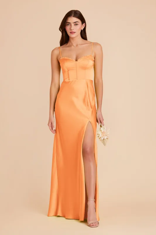 Jessica Matte Satin Dress - Apricot sold by Birdy Grey