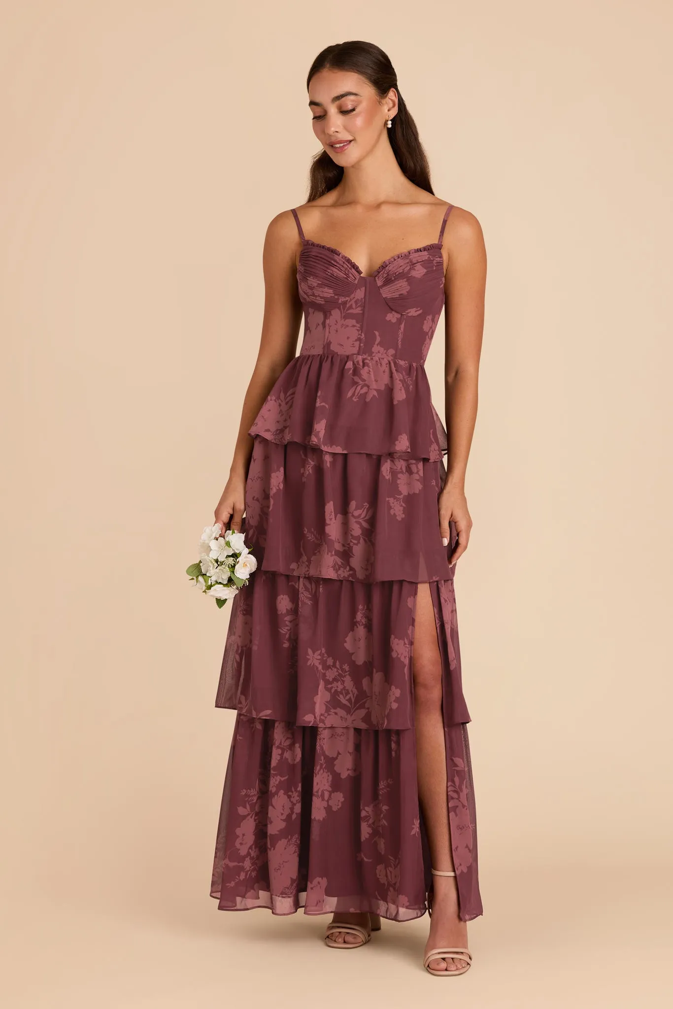 Swatch - Chiffon in Sangria Whimsical Blooms sold by Birdy Grey product image thumbnail 3