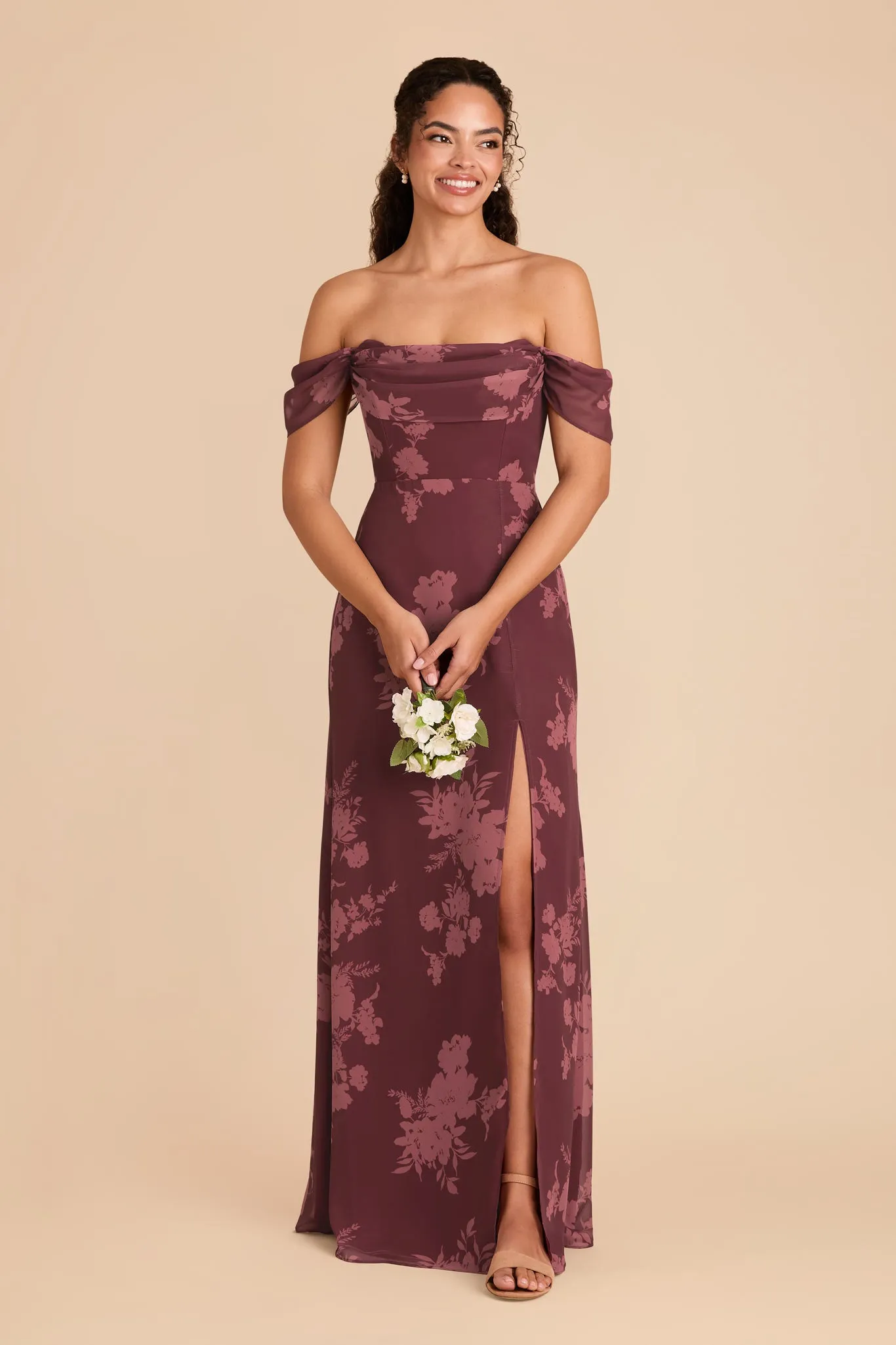 Swatch - Chiffon in Sangria Whimsical Blooms sold by Birdy Grey product image thumbnail 2