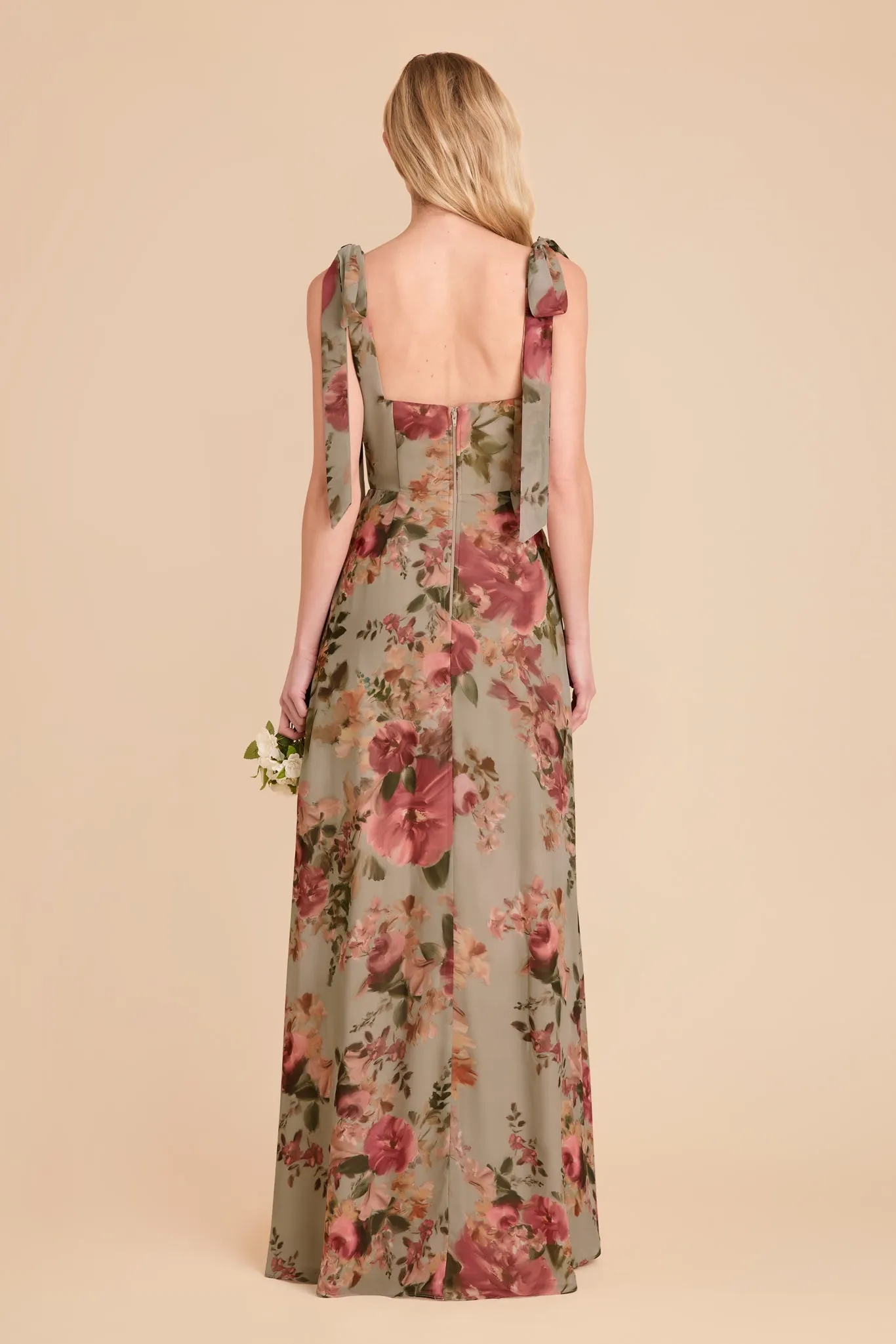 Alex Convertible Dress Chiffon - Silver Sage Painted Botanics sold by Birdy Grey product image thumbnail 5