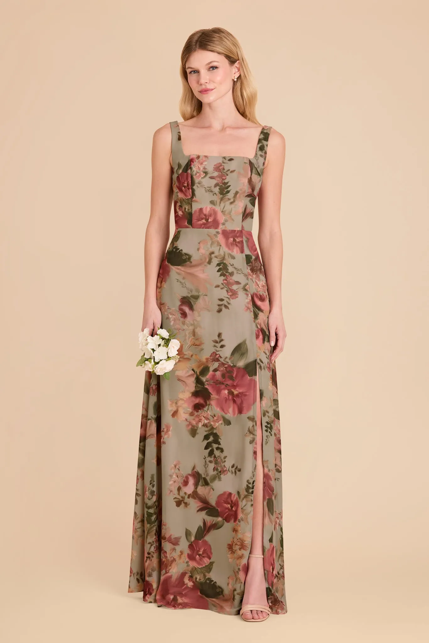 Alex Convertible Dress Chiffon - Silver Sage Painted Botanics sold by Birdy Grey product image thumbnail 2