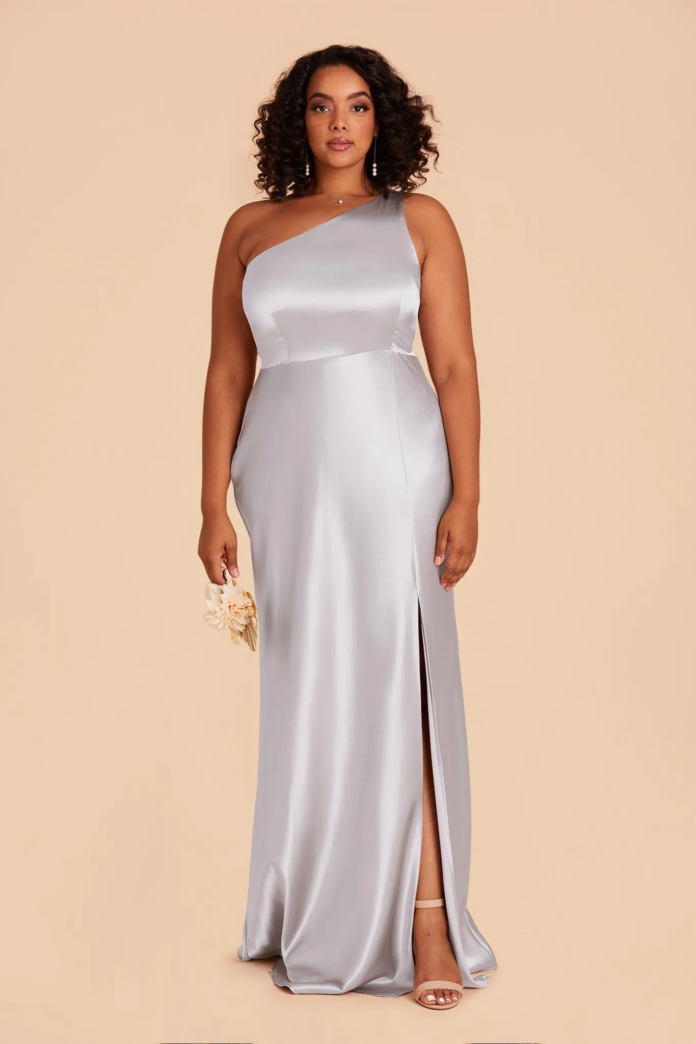 Kira Shiny Satin Dress - Platinum sold by Birdy Grey product image thumbnail 5